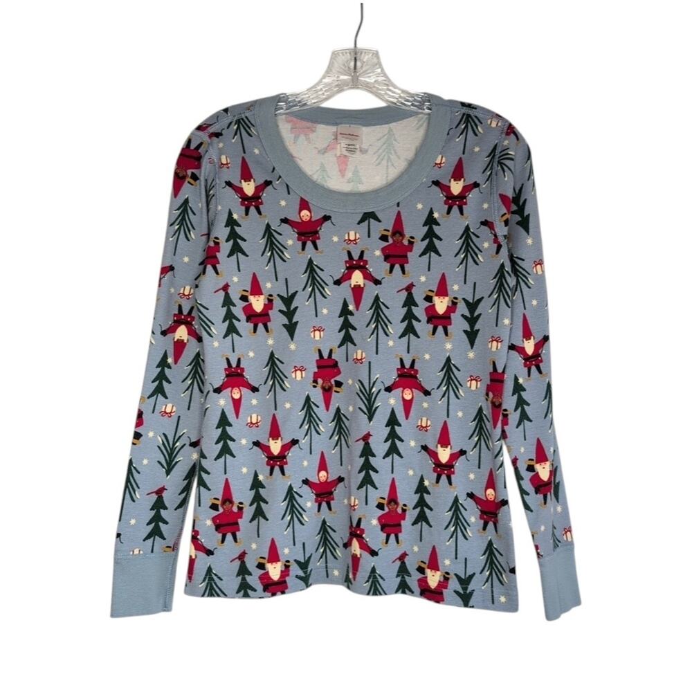 Hanna Andersson Holiday Long John organic cotton pajama top, size Small